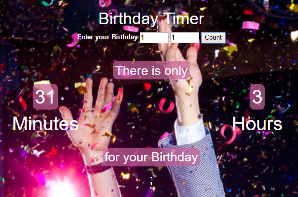 jQuery birthday countdown timer